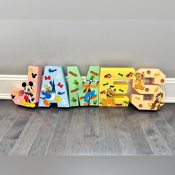 Disney Other - NWOT Disney Mickey Mouse Thick Cardstock Paper Multicolor Character Letter James